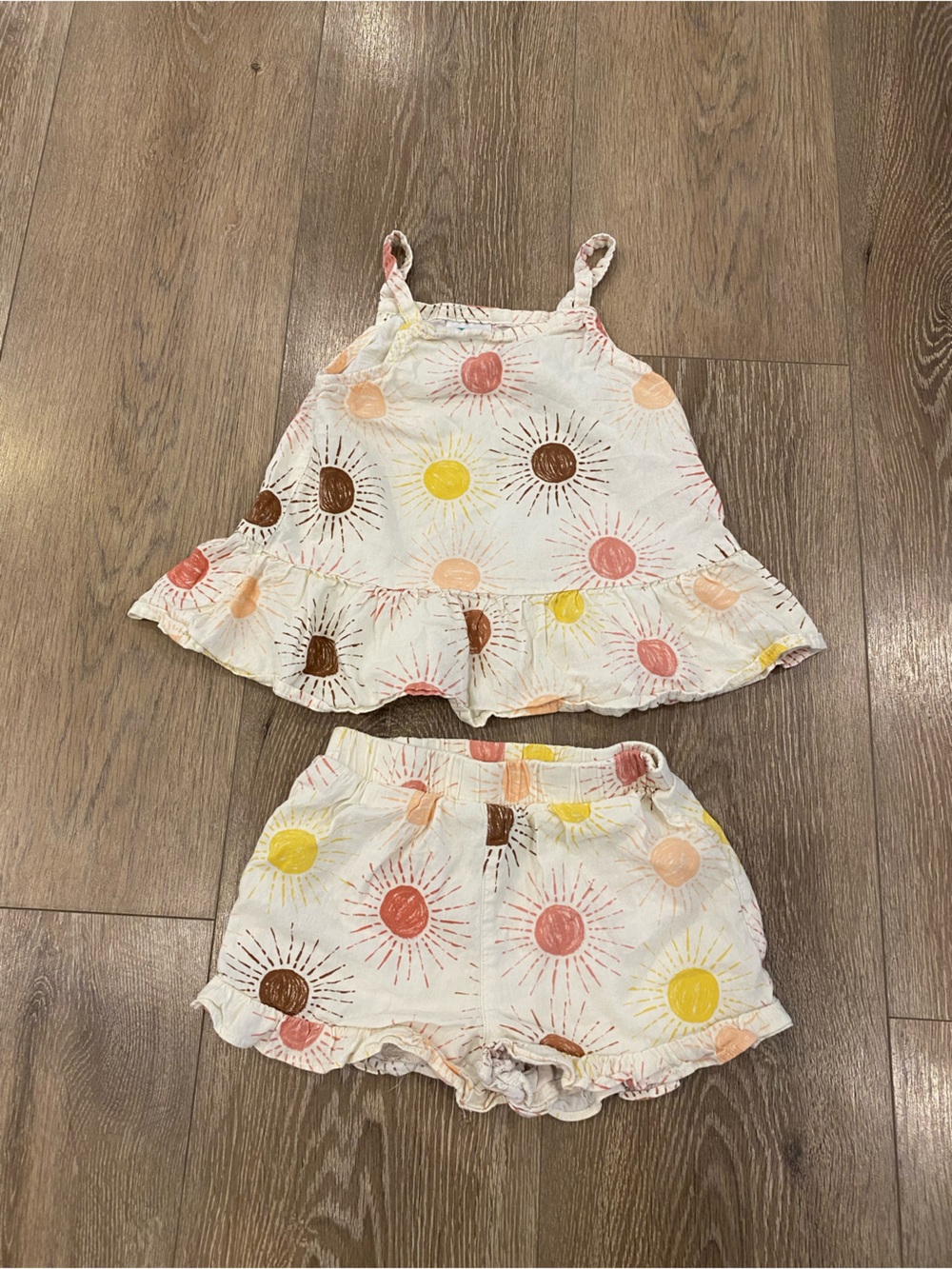 Garanimals Ivory with Yellow and Coral Sunburst Print